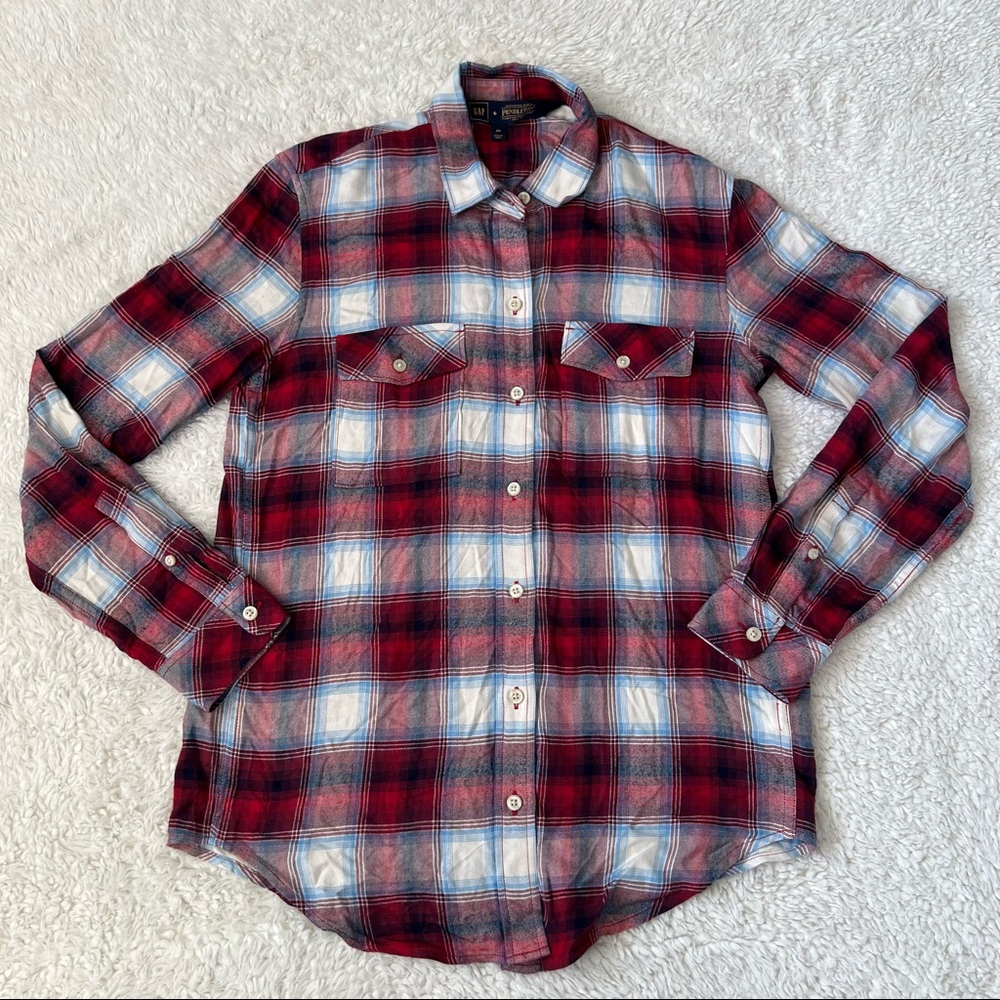 Gap + Pendleton Plaid Button Down Top - image 1